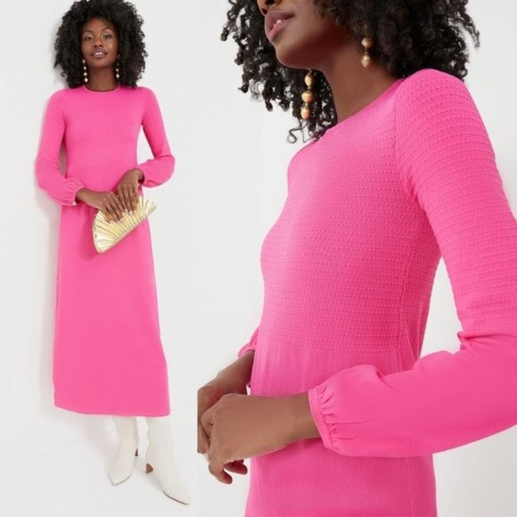 Pomander Place Dresses & Skirts - Pomander Place | NEW Hot Pink Double Knit Lennox Long Sleeve Maxi Dress Size S